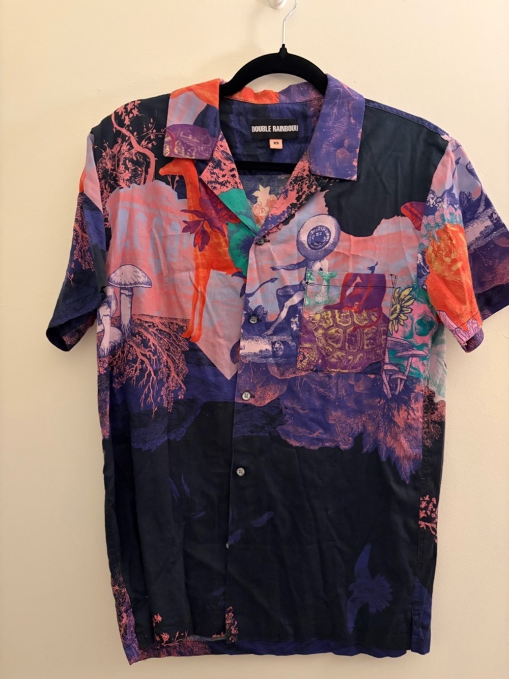 Multicolor Short-Sleeve Button-Down Shirt